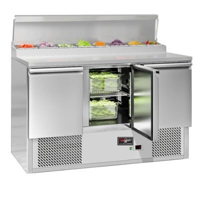 3 Door Stainless Steel Pizza Prep Counter - PREP-368L-3DCH