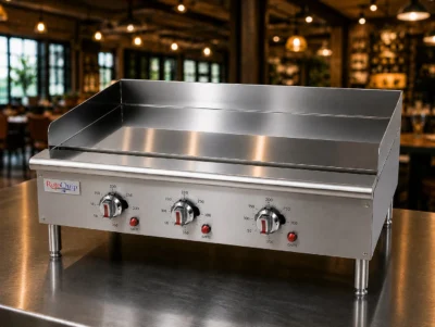RCG-36CT - 36” Chrome Plated Thermostatic Countertop Gas Griddle / 3 Burners