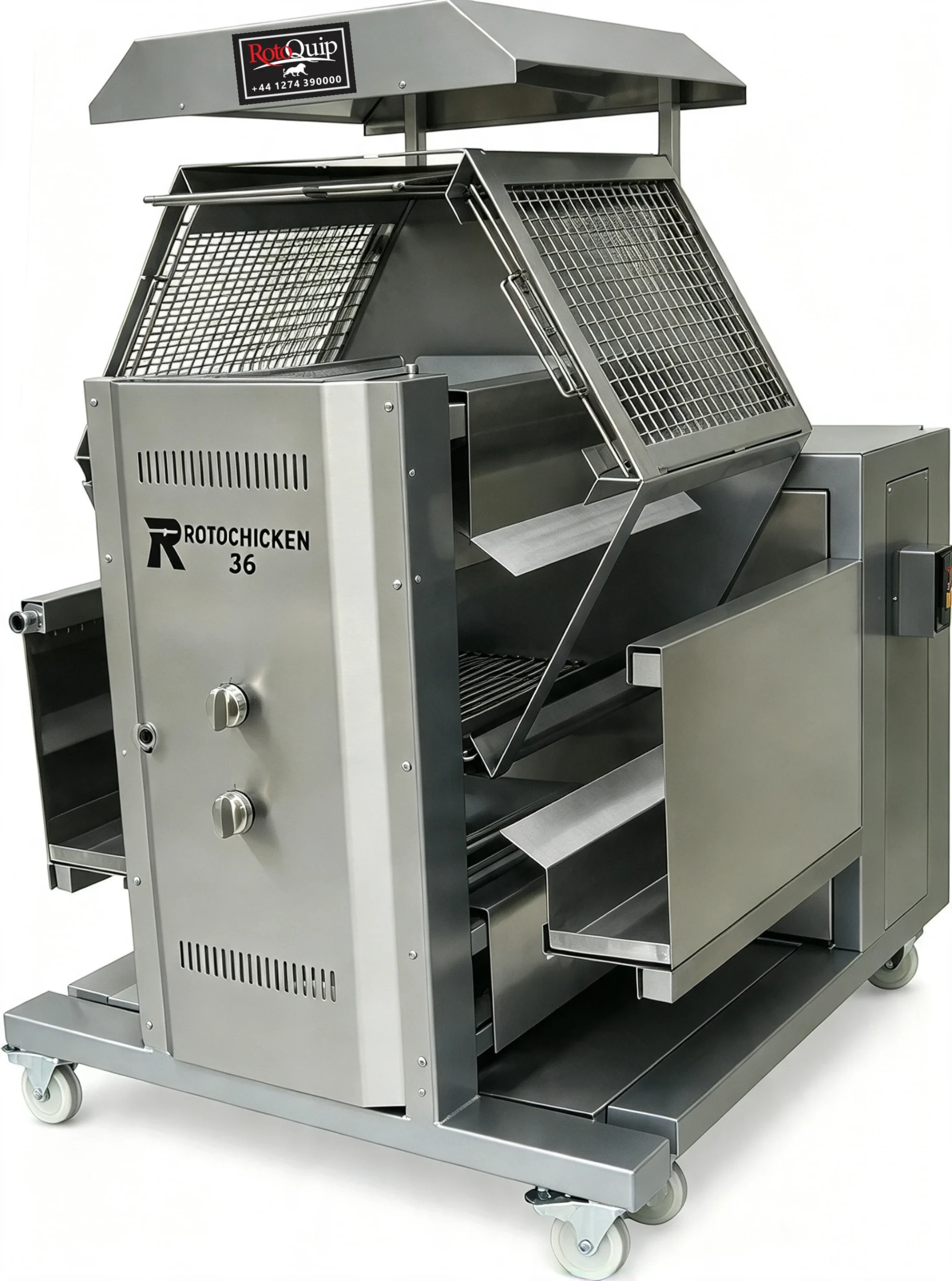 RCR-36 – Automatic Gas Charcoal Butterfly Chicken Rotisserie Grill – 36pcs