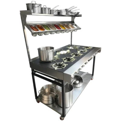 RCR-5x3 - 8 Burner Rotoquip Commercial Indian Range Cooker