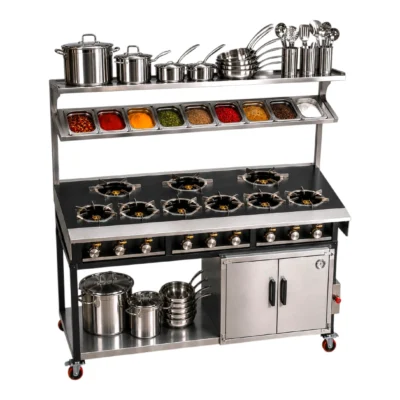 RCR-6x3 - 9 Burner Rotoquip Commercial Indian Range Cooker