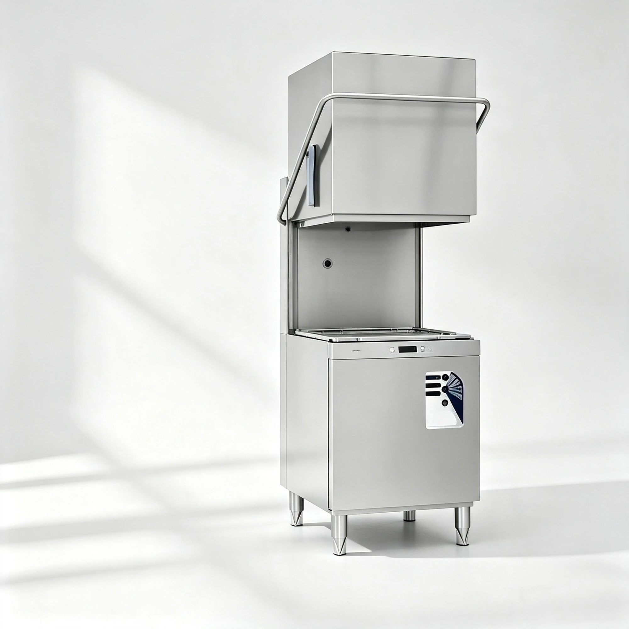Heavy Duty 500mm Basket Hood Dishwasher, Gravity Drain Automatic Drain Pump Single Three Phase - T1215 (1)