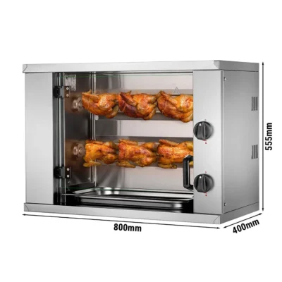 Gas Chicken Rotisserie Oven Mini- - 4.4kW - with 2 Skewers for up to up to 6 chickens