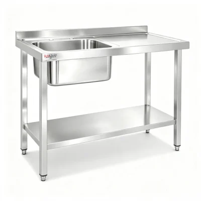 1000mm Commercial Stainless Steel Sink | 1x Left Hand Bowl With Undershelf - LHSINK-100x60x1B