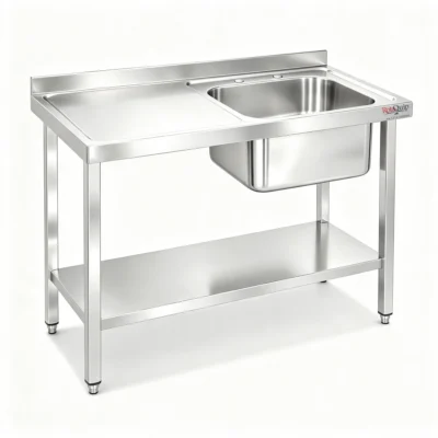 1000mm Commercial Stainless Steel Sink | 1x Right Hand Bowl With Undershelf - RHSINK-100x60x1B