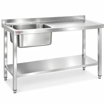 1400mm Commercial Stainless Steel Sink | 1x Left Hand Bowl With Undershelf - LHSINK-140x60x1B
